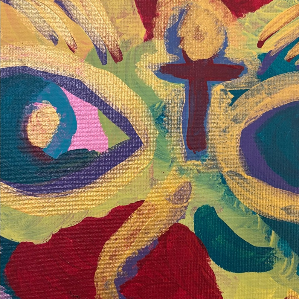 Eye See you Original Abstract OOAK acrylic Hand painted Art By De’Ericka Sz11x14